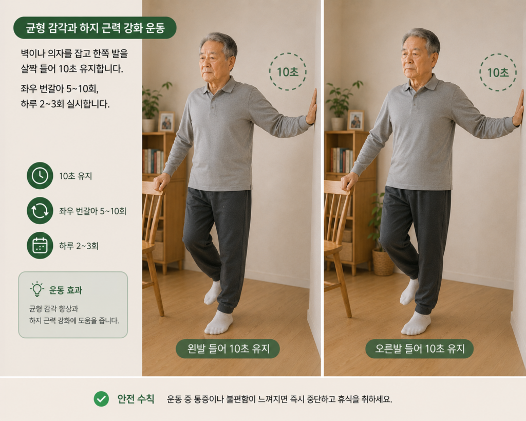 파킨슨병 재활운동 – 균형 훈련 동작