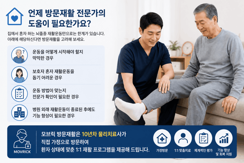 뇌졸중 재활운동 방문재활 도움